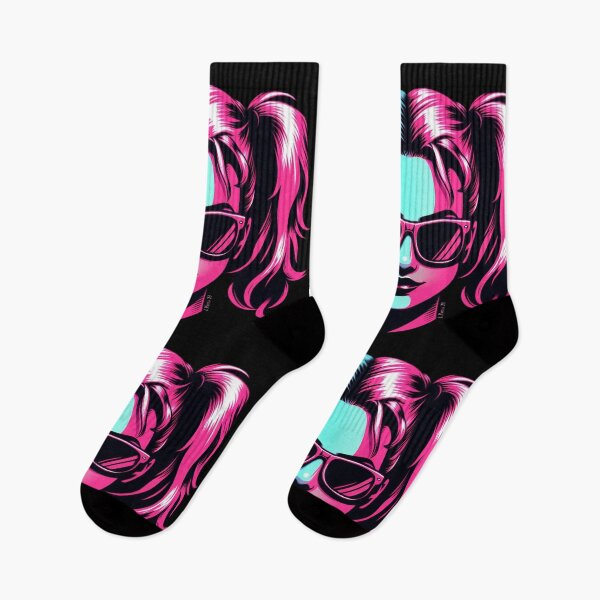 Item preview, 80s neon pink & blue girl  designed and sold by GhostMachine13.