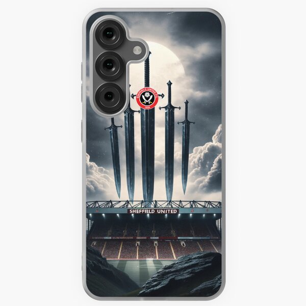 Vista previa del artículo con la obra «Funda para teléfono Moonlit Arena de Sheff United Blades», diseñado y vendido por Final Whistle Art.