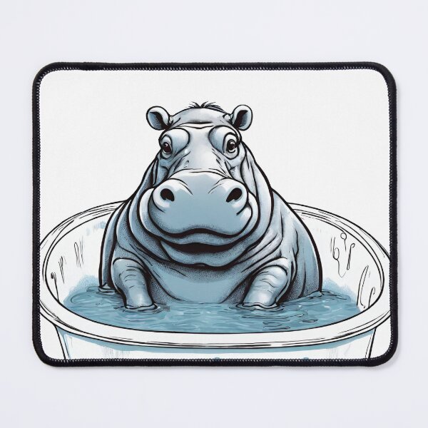 Item preview, Hippopotamus in the bathtub designed and sold by StyleSketch.
