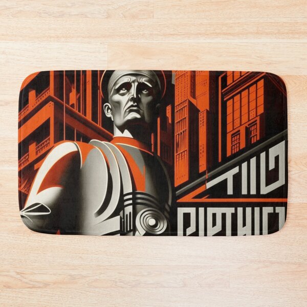 Item preview, Metropolis City Futuristic Statue Cinema Cinema Light Games Film gray black red designed and sold by G-M-Designs.