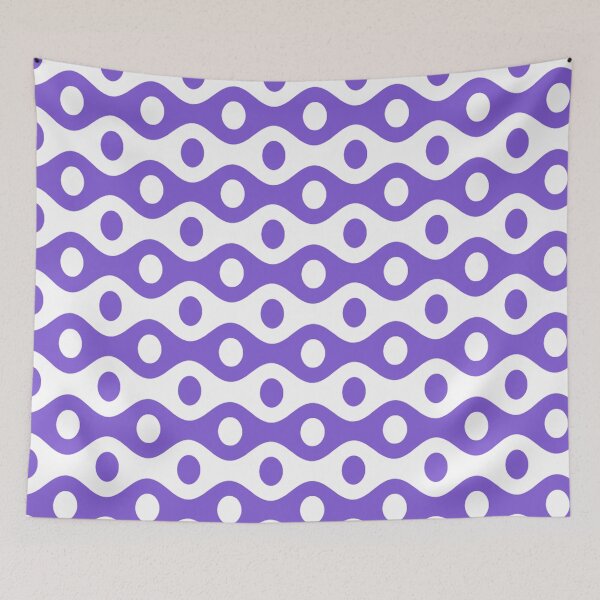 Item preview, Lavender Purple Wavy Lines Circular Dots Playful Retro Flowing Art Nouveau Opart Pattern designed and sold by PenguinForests.
