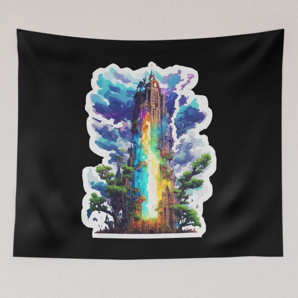 Item preview, Major Arcana The Tower - High Castle Struck by Lightning Tarot Card designed and sold by Pixel Waite.