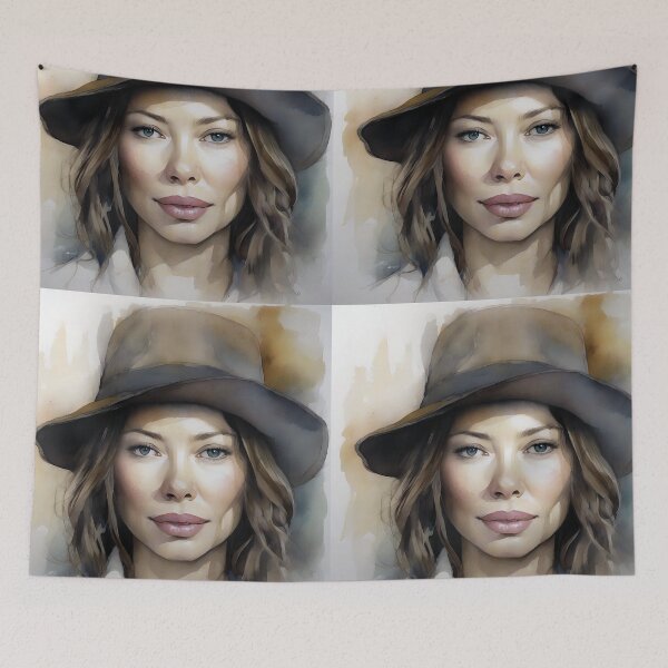 Item preview, Jessica Biel in watercolor designed and sold by bogfl.