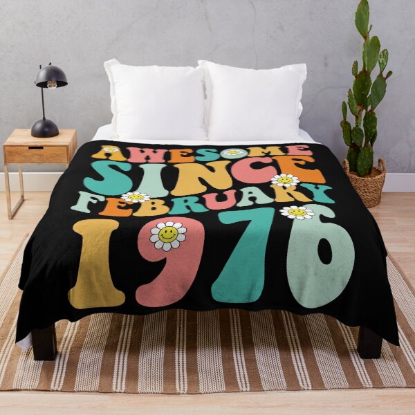 Item preview, Awesome Since February 1976 | Made In 1976 | Retro Groovy Birthday designed and sold by Christina-grich.
