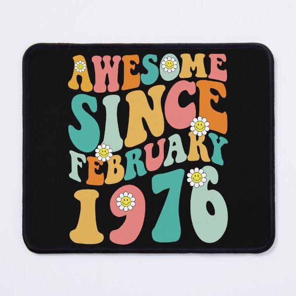 Item preview, Awesome Since February 1976 | Made In 1976 | Retro Groovy Birthday designed and sold by Christina-grich.