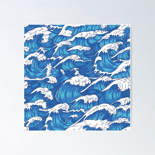 Item preview, Ocean's Fury - Dynamic Wave Pattern designed and sold by RuyaFab.