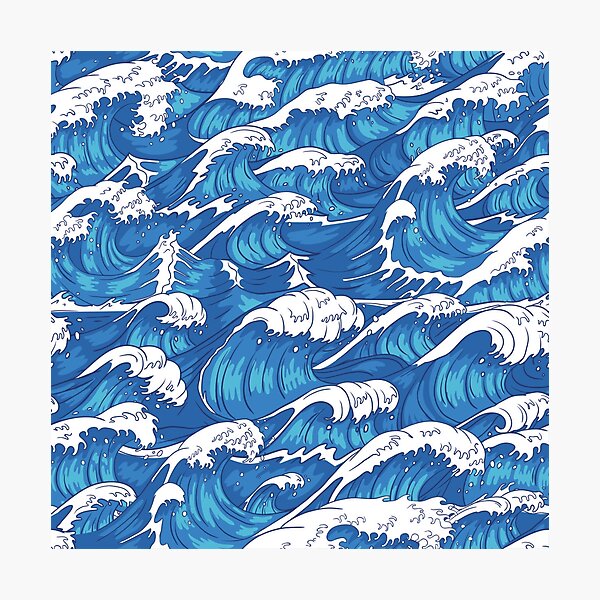 Item preview, Ocean's Fury - Dynamic Wave Pattern designed and sold by RuyaFab.