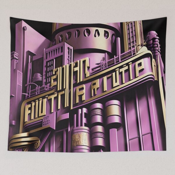 Artikelvorschau, Metropole City Futuristisch Cinema Kino Lichtspiele Film pink beige schwarz entworfen und verkauft von G-M-Designs.