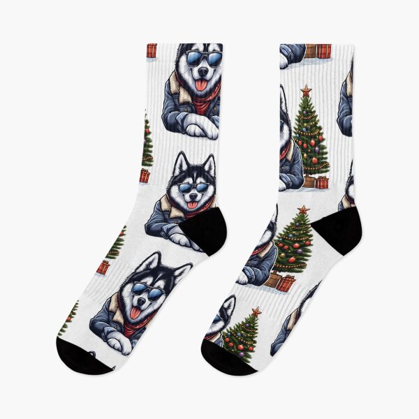 Item preview, Husky Christmas Tree designed and sold by GalaxyGraffiti.