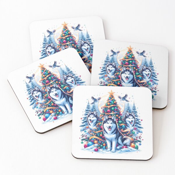 Item preview, Husky Christmas Tree designed and sold by GalaxyGraffiti.