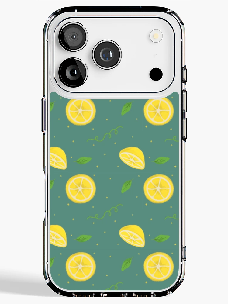 Thumbnail 1 of 5, iPhone Case, Lemon Slice Leaves Pattern designed and sold by InversionGraph.