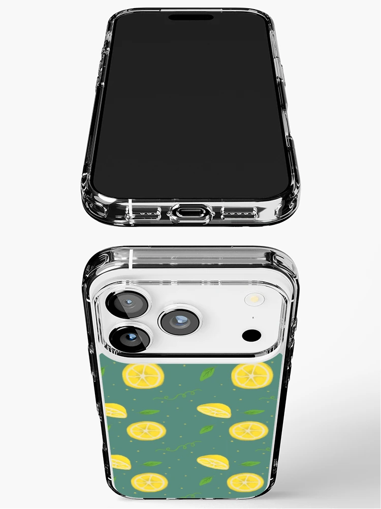 Thumbnail 3 of 5, iPhone Case, Lemon Slice Leaves Pattern designed and sold by InversionGraph.