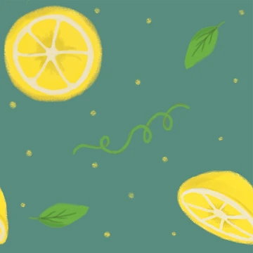 Artwork thumbnail, Lemon Slice Leaves Pattern by InversionGraph