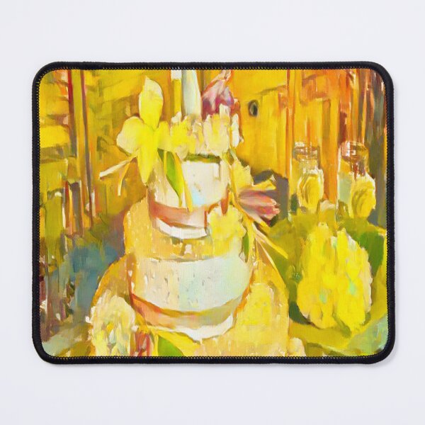 Item preview, Yellow Wedding Cake With Couple designed and sold by adelineyeohp.