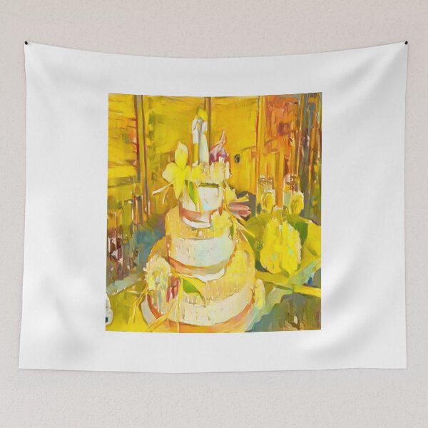 Item preview, Yellow Wedding Cake With Couple designed and sold by adelineyeohp.