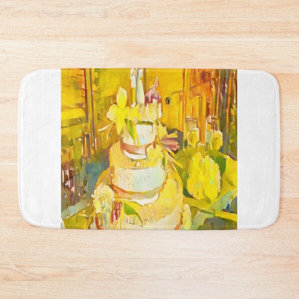 Item preview, Yellow Wedding Cake With Couple designed and sold by adelineyeohp.