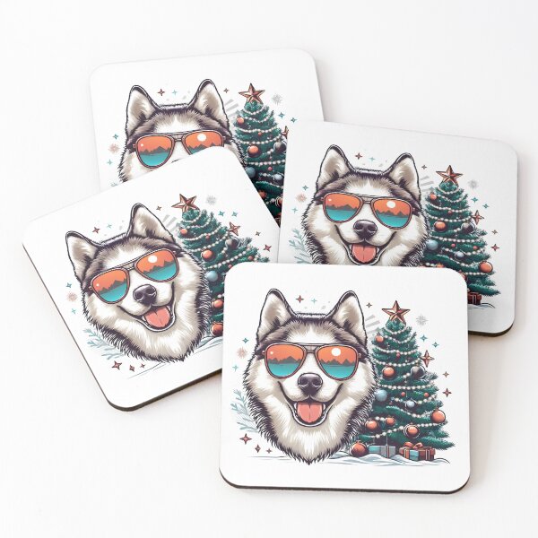 Item preview, Husky Christmas Tree designed and sold by GalaxyGraffiti.