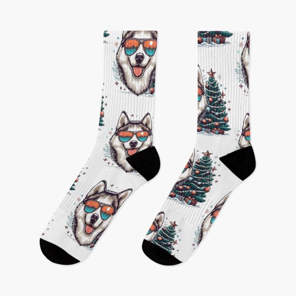 Item preview, Husky Christmas Tree designed and sold by GalaxyGraffiti.