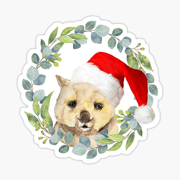 Vista previa del artículo con la obra «Es una Navidad Wombat», diseñado y vendido por Linda  Hammond.