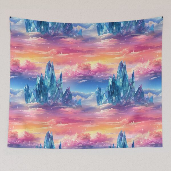 Item preview, Crystal mountain landscape magical clouds designed and sold by NikkofTime.