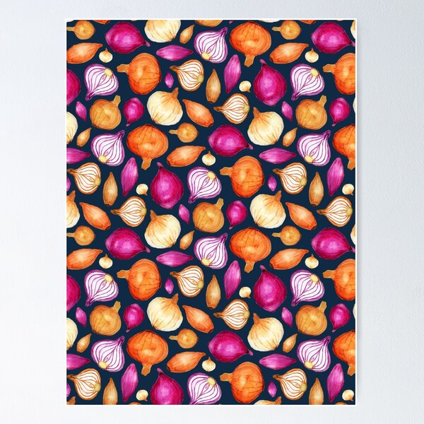 Item preview, Onions Only on Navy designed and sold by MilaMooDesigns.
