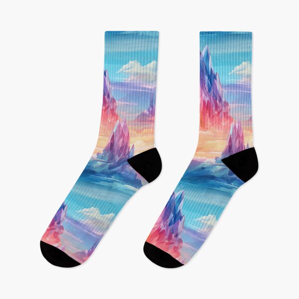 Item preview, Fantasy magical crystal mountains in the clouds designed and sold by NikkofTime.