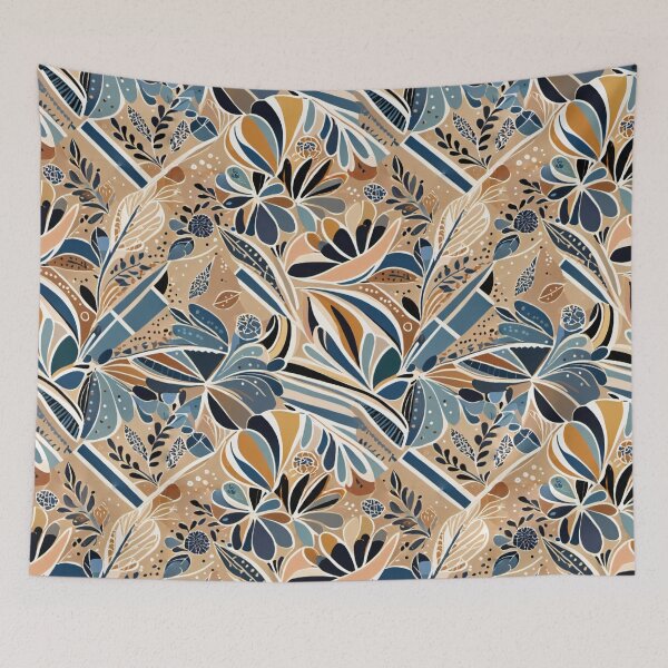 Item preview, Abstract Folk Floral Boho seamless Motif designed and sold by wolfer21.