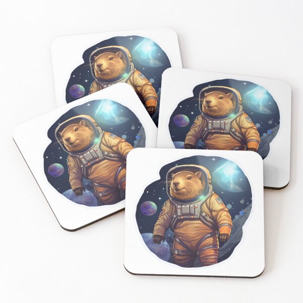 Item preview, Astro Capybara In Space | Sticker designed and sold by NicolasGlowArt.