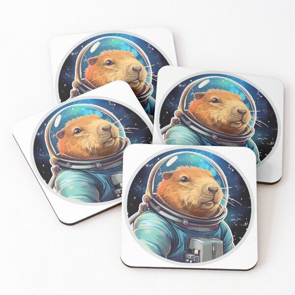 Item preview, Capybara In Space | Sticker designed and sold by NicolasGlowArt.