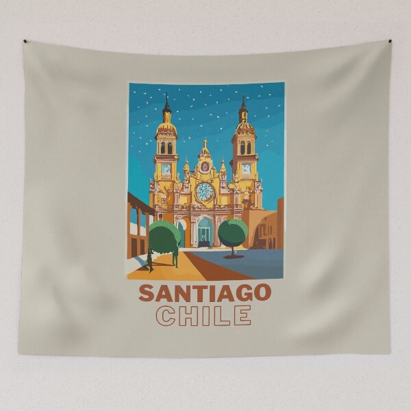 Item preview, A Vintage Travel Art of Santiago - Chile designed and sold by GoodOldVintage.