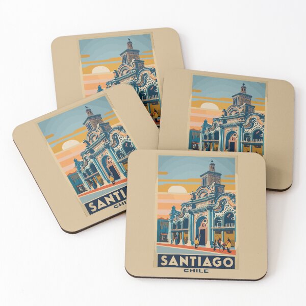 Item preview, A Vintage Travel Art of Santiago - Chile designed and sold by GoodOldVintage.