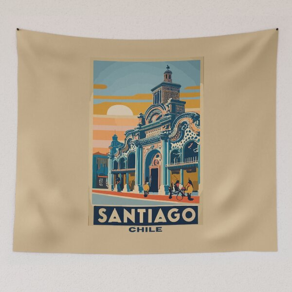 Item preview, A Vintage Travel Art of Santiago - Chile designed and sold by GoodOldVintage.