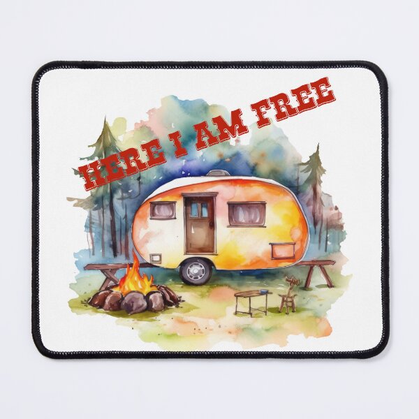Item preview, Camping caravan campfire - holiday vacation in the great outdoors designed and sold by WallGemsArt.