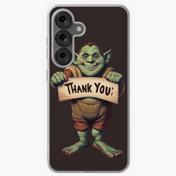 Item preview, Adorable Ogre Holding Thank You Sign designed and sold by Sketch-Shack.
