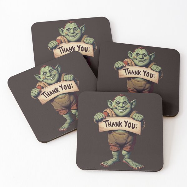 Item preview, Adorable Ogre Holding Thank You Sign designed and sold by Sketch-Shack.