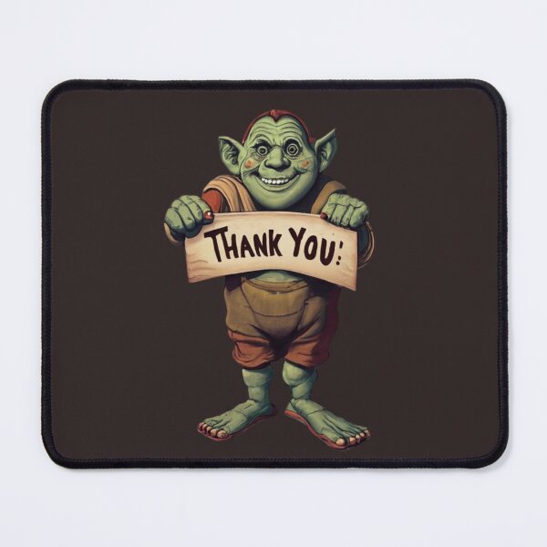 Item preview, Adorable Ogre Holding Thank You Sign designed and sold by Sketch-Shack.
