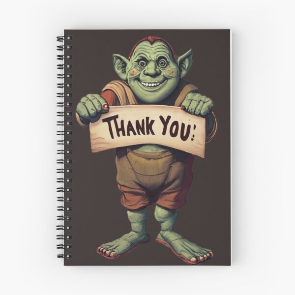 Item preview, Adorable Ogre Holding Thank You Sign designed and sold by Sketch-Shack.
