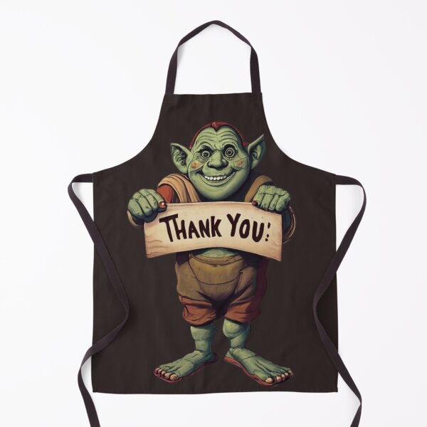 Item preview, Adorable Ogre Holding Thank You Sign designed and sold by Sketch-Shack.
