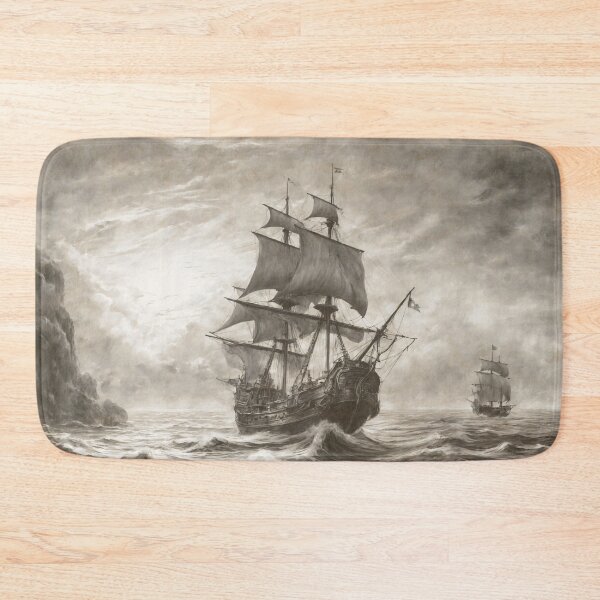 Item preview, Drawing of the ship on the sea designed and sold by twisted-dot.