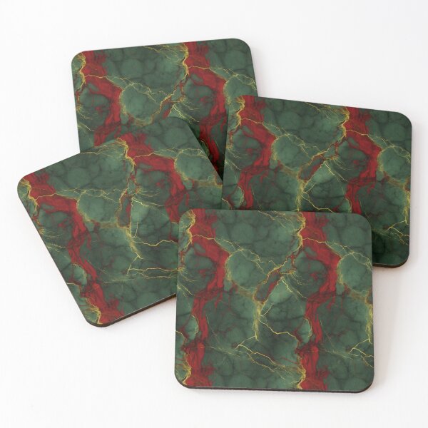 Item preview, Green, Red and Gold Seamless Repeating Marble Pattern designed and sold by PeteRascal.