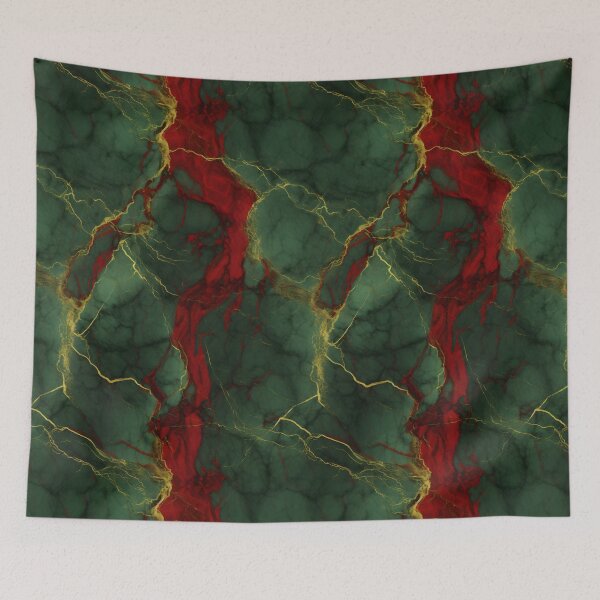 Item preview, Green, Red and Gold Seamless Repeating Marble Pattern designed and sold by PeteRascal.