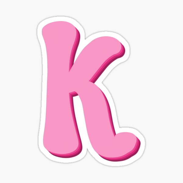 Pink K - Initial K - Sticker