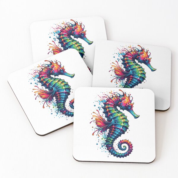 Item preview, Coral Dreams: Vibrant Seahorse Tattoo designed and sold by Drake Lewdly.