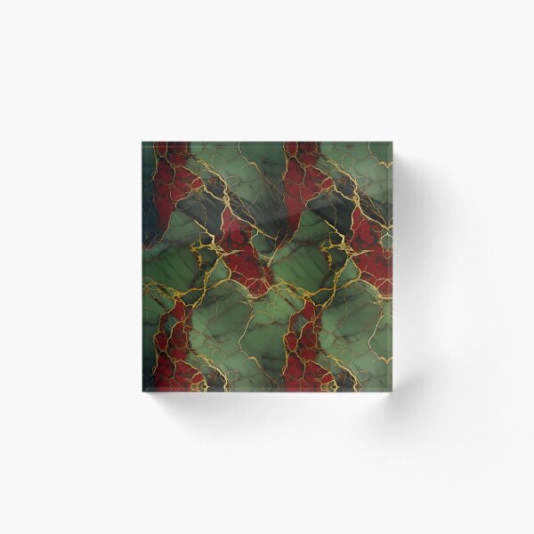 Item preview, Green, Red and Gold Seamless Repeating Marble Pattern designed and sold by PeteRascal.