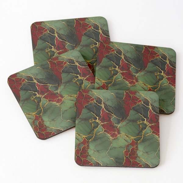 Item preview, Green, Red and Gold Seamless Repeating Marble Pattern designed and sold by PeteRascal.