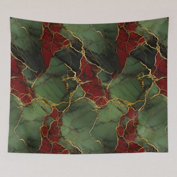 Item preview, Green, Red and Gold Seamless Repeating Marble Pattern designed and sold by PeteRascal.