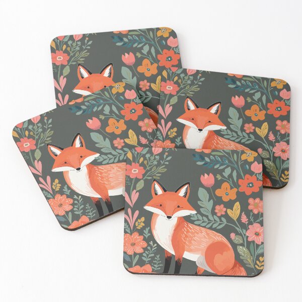 Item preview, Fox Floral Flowers Cottagecore Asethetic designed and sold by BellaLawi.