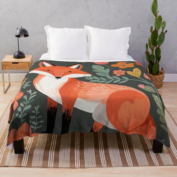 Item preview, Fox Floral Flowers Cottagecore Asethetic designed and sold by BellaLawi.