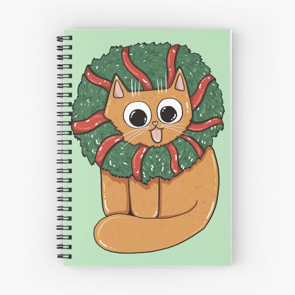 Item preview, Christmas Wreath Cat Print designed and sold by Julia Sol.