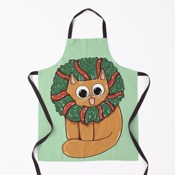 Item preview, Christmas Wreath Cat Print designed and sold by Julia Sol.